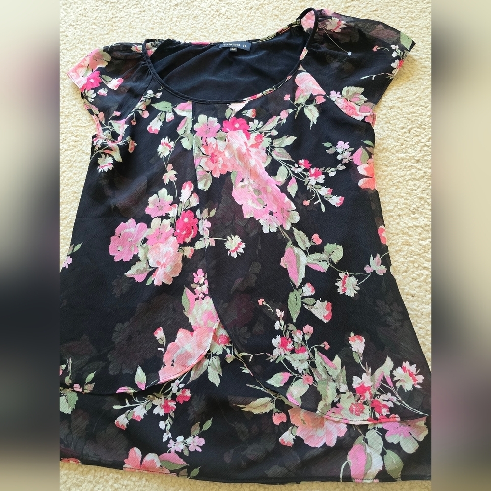 🌈 Tamara H. Layered Short Sleeve Floralcore Blouse